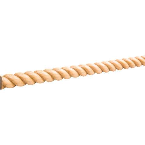 1/2" D x 1" H Alder Half Round Rope Moulding | RMH1ALD | Hardware Resources
