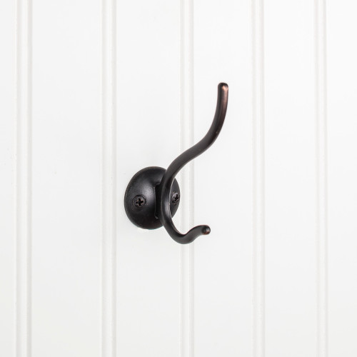 Elements YD30-381DBAC 3-13/16" Brushed Oil Rubbed Bronze Slender Contemporary Double Prong Wall Mounted Hook