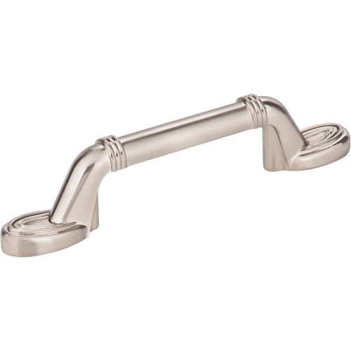 Elements 110-3SN 3" Center-to-Center Satin Nickel Ringed Detail Vienna Cabinet Pull