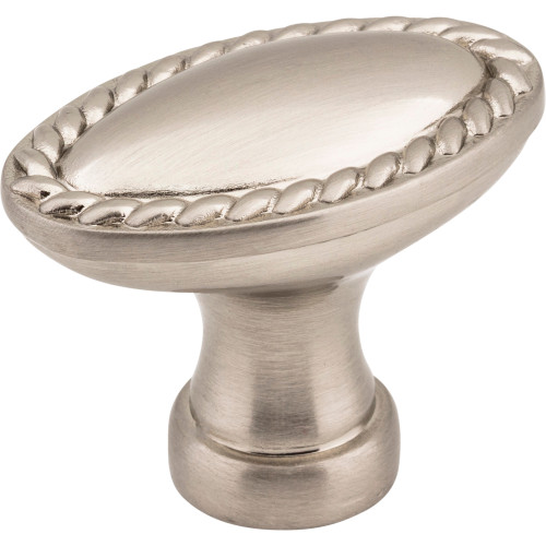 Elements Z115L-SN 1-3/8" Overall Length Satin Nickel Oval Rope Detailed Lindos Cabinet Knob