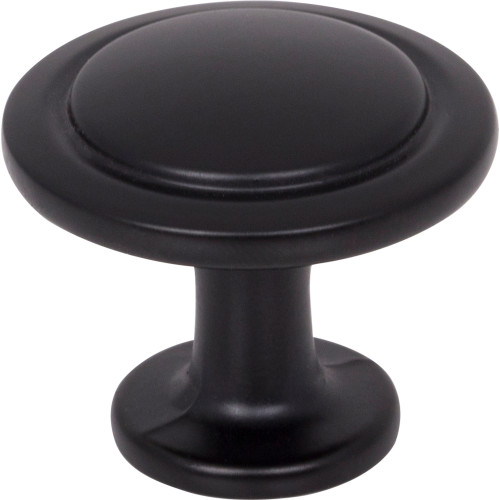 Elements 3960-MB 1-1/4" Diameter Matte Black Round Button Gatsby Cabinet Knob