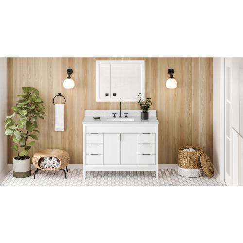 48" White Theodora Vanity | VN2THE-48-WH-NT | Jeffrey Alexander