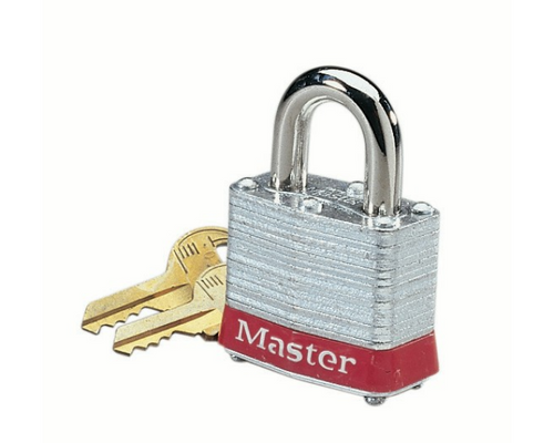 Ideal Industries 44-907 Padlock, Steel, 2" Shackle, Red Bumper