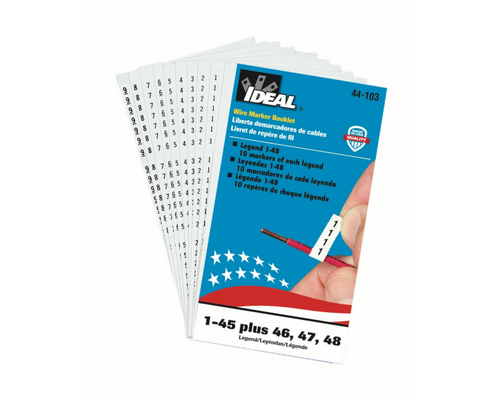 Ideal Industries 44-103 Wire Marker Booklet, Asst 1-48, 10 Each