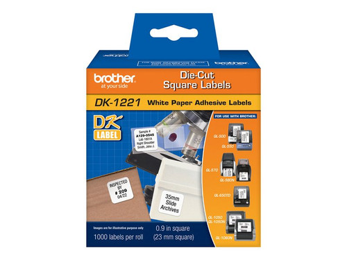 Brother BRTDK1221 BROTHER DK1221 LABELS 1000PK SQUARE 1"