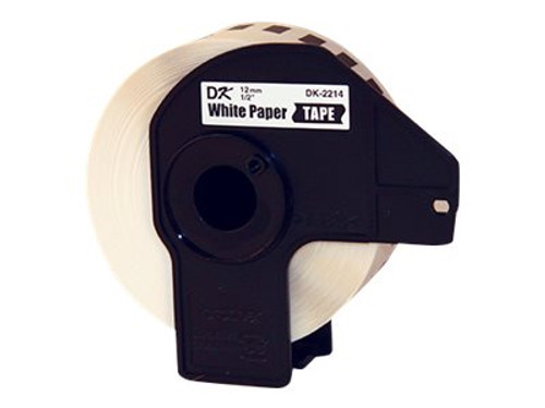 Brother BRTDK2214 BROTHER DK2214 TAPE WHITE PAPER 0.47" X 100'