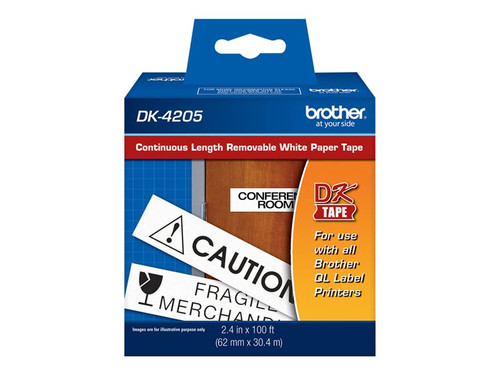 Brother BRTDK4205 BROTHER DK4205 TAPE WHT REMOVBLE 2.4" X 100'