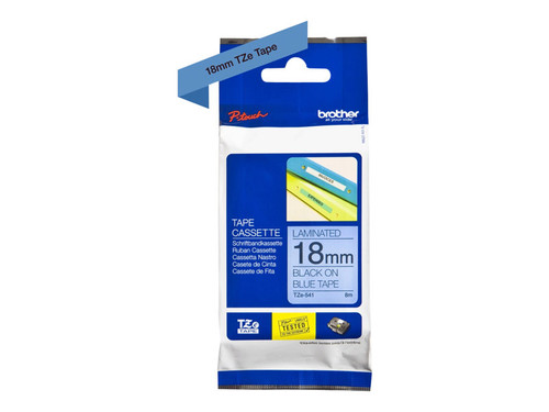Brother BRTTZE541 BROTHER 3/4" TZE TAPE 18MM BLACK ON BLUE