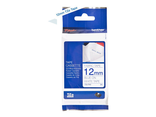 Brother BRTTZEFA3 BROTHER 1/2" TZE TAPE 12MM BLUE/WHITE IRON-ON
