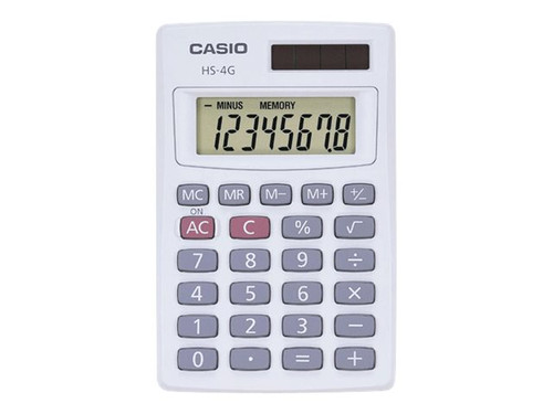 Casio CSOHS4G CASIO HS4G 8 DIGIT MINI SOLAR BASIC CALCULATOR