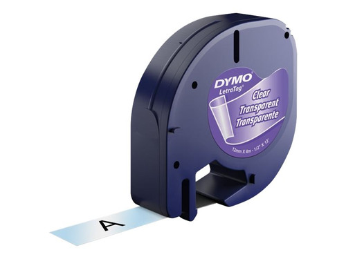 Dymo DYM16952 DYMO LT PLASTIC LABELS BLACK/CLEAR 1/2" X 13'