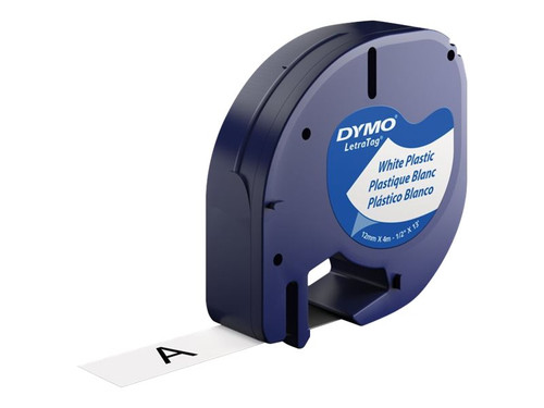 Dymo DYM91331 DYMO LT PLASTIC LABELS BLACK/WHITE 1/2" X 13'
