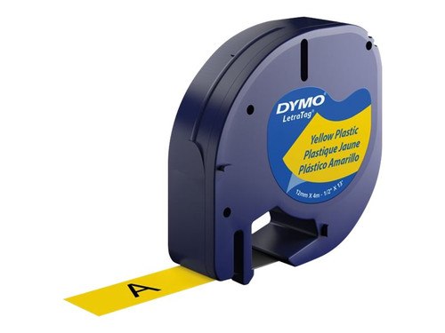 Dymo DYM91332 DYMO LT PLASTIC LABELS BLACK/YELLOW 1/2" X 13'