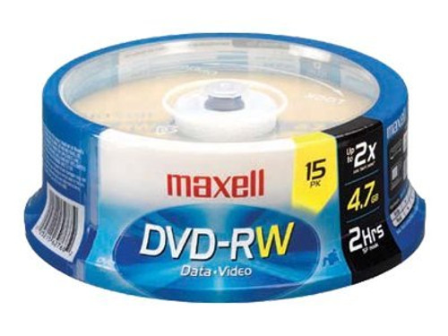 Maxell MAX635117 MAXELL DVD-RW REWRITE 15PK 4.7GB/2X SPINDLE