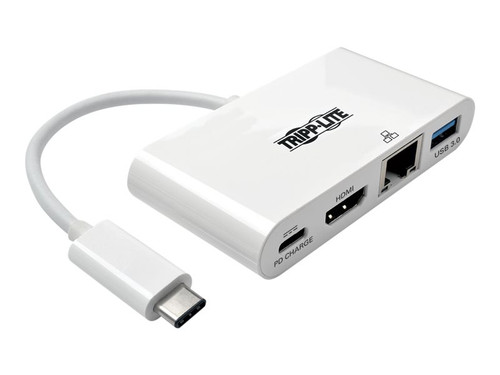 Tripplite TRPU444-06N-H4GU-C TRIPPLITE USB-C TO HDMI, 4K,USB3, GBE, PD CHG-WHT