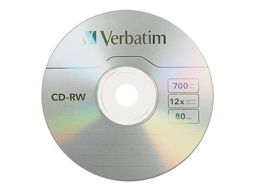 Verbatim VER94325 VERBATIM CD-RW DL+ BRAND 10PK 700MB/4X COLOR SLIM