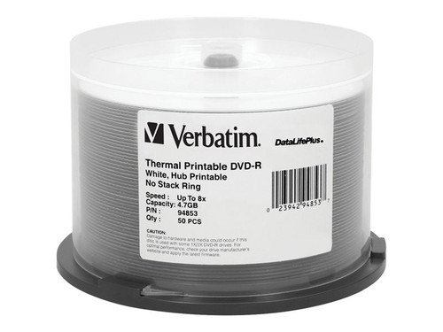 Verbatim VER94853 VERBATIM DVD-R DL+ THRML 50PK 4.7GB/8X SPIN-HUB