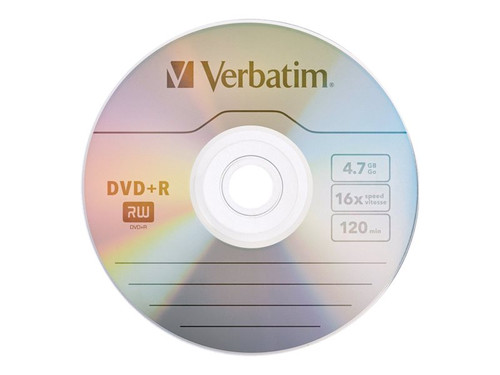 Verbatim VER94916 VERBATIM DVD+R BRAND SLV 1PK 4.7GB/16X JEWEL CASE