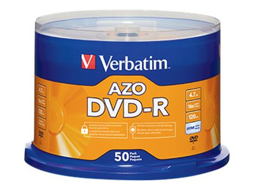 Verbatim VER95101 VERBATIM DVD-R BRAND SLV 50PK 4.7GB/16X SPINDLE
