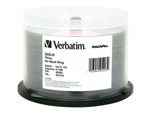 Verbatim VER95203 VERBATIM DVD-R DL+ SILK 50PK 4.7GB/16X SPIN-SLVR