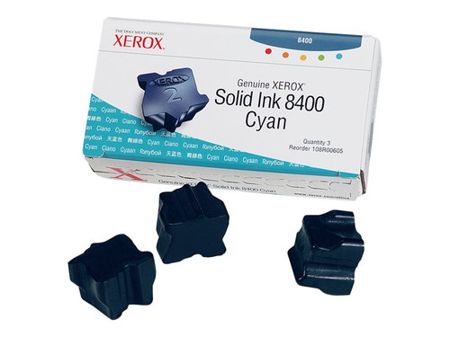 Xerox XER108R00605 XEROX PHASER 8400 3PK SD CYAN INK STICKS