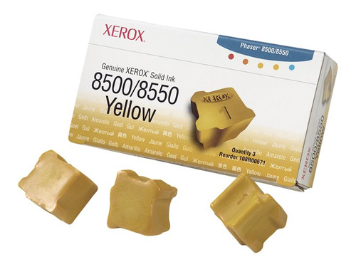 Xerox XER108R00671 XEROX PHASER 8500 3PK SD YELLOW INK STICKS