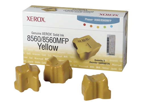 Xerox XER108R00725 XEROX PHASER 8560 3PK SD YELLOW INK STICKS