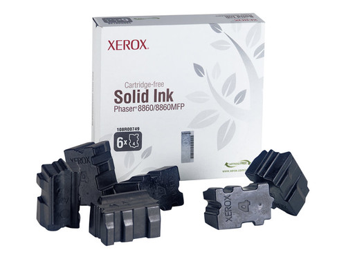 Xerox XER108R00749 XEROX PHASER 8860 6PK SD BLACK INK STICKS