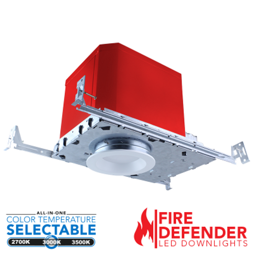 Rayon Lighting RHL4F-ICAT-REC4R-CTS 4" LED Fire Rated Round Builders Plus Downlight (715 lm) with Color Temperature Selectable Fire Rated Downlight