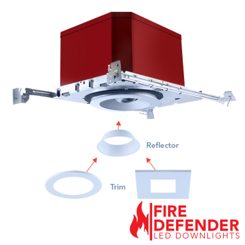 Rayon Lighting RHL6F-ICAT-RFL6A 6" LED Fire Rated Versa Adjustable Downlight Fire Rated Downlight