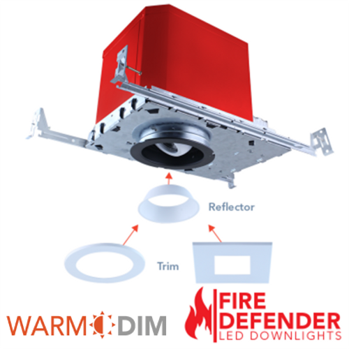 Rayon Lighting RHL4F-ICAT-RFL4A 4" LED Fire Rated Versatrim Adjustable Downlight Fire Rated Downlight