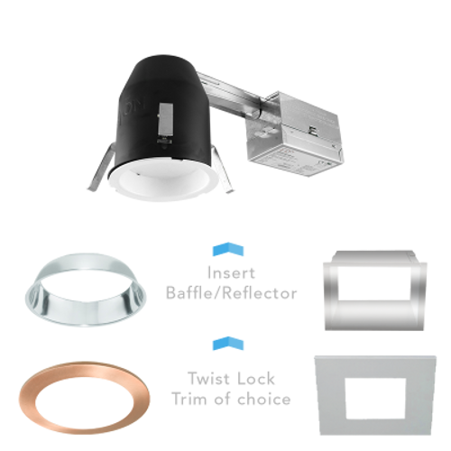 Rayon Lighting RHL3RICAT-RFL38LXXK-018 3" LED IC Air-Tight 800 Lm Remodel Housing 0-10V Dimming Downlight Fixtures