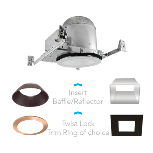 Rayon Lighting RHL6ICAT-RFL611LXXK-011 6" LED IC Air-Tight 1100 LM New Construction Housing 0-10V Dimming 6" Commercial Downlight