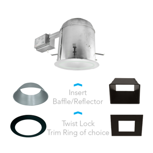 Rayon Lighting RHL6RICAT-RFL68LXXK-018 6" LED IC Air-Tight 800 Lm Remodel Housing 0-10V Dimming 6" Commercial Downlight