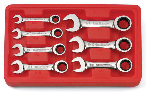 Aircraft Tool Supply 9507 Gearwrench Stubby Ratchet Set (Straight Head)