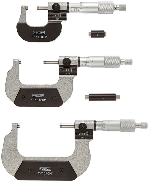 Aircraft Tool Supply 52-224-103 Fowler Digital Outside Micrometer Set, (0-3")