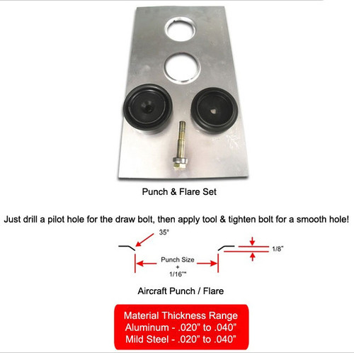 Aircraft Tool Supply 1300-043AC35 Aircraft Punch & Flare Set 4"