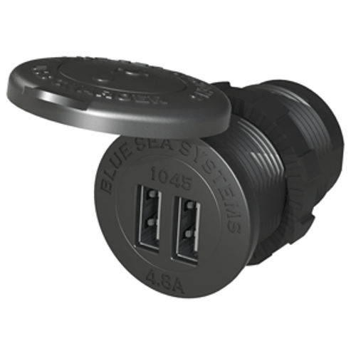 Blue Sea 1045 12/24V Dual USB Charger - 1-1/8" Socket Mount 1045