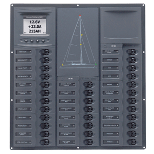 BEP Cruiser Series DC Circuit Breaker Panel w/Digital Meters 32SP DC12V NC32Y-DCSM