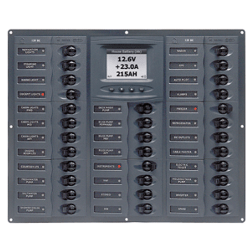 BEP Millennium Series DC Circuit Breaker Panel w/Digital Meters, 32SP DC12V M32-DCSM