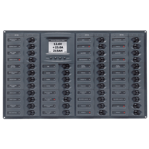 BEP Millennium Series DC Circuit Breaker Panel w/Digital Meters, 44SP DC12V Horizonal M44H-DCSM