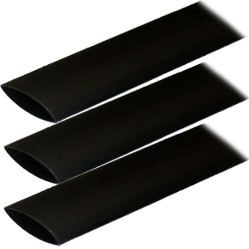 Ancor Adhesive Lined Heat Shrink Tubing (ALT) - 1" x 12" - 3-Pack - Black 307124