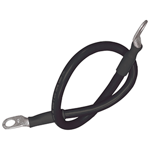 Ancor Battery Cable Assembly, 2 AWG (34mm&#178;) Wire, 5/16" (7.93mm) Stud, Black - 18" (45.7cm) 189140