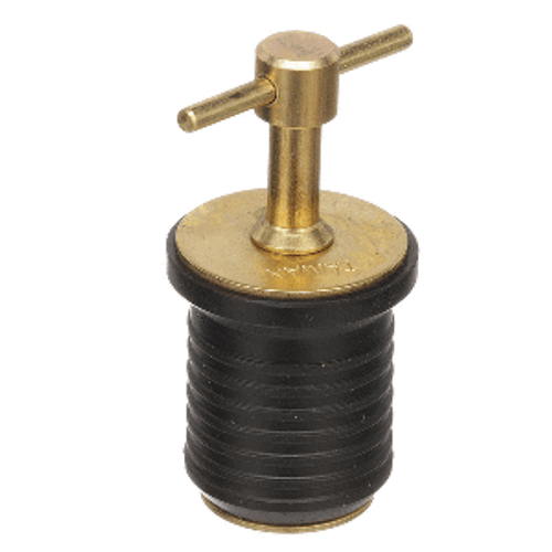 Attwood T-Handle Brass Drain Plug - 1" Diameter 7526A7