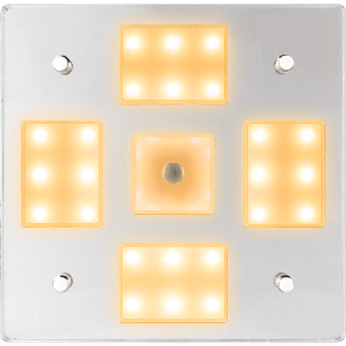 Sea-Dog Square LED Mirror Light w/On/Off Dimmer - White &amp; Blue 401840-3