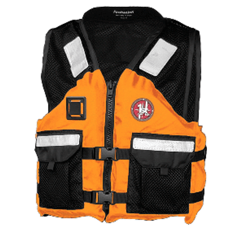 First Watch AV-5001 Mesh Crew Vest Hi-Vis - Orange/Black - S/M AV-5001-OB-S/M