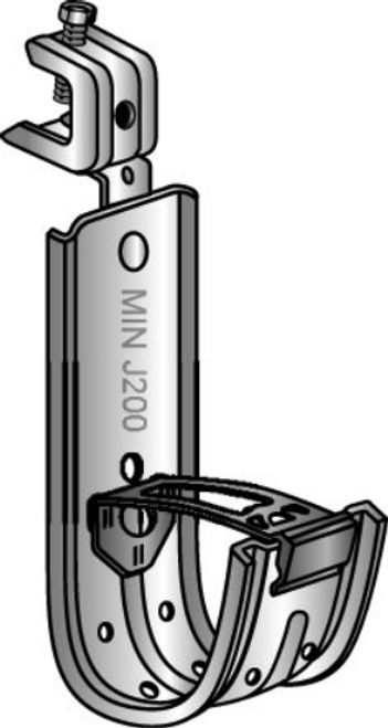 Minerallac J200B600 Silver / Yellow Beam Clamp with J-Hook