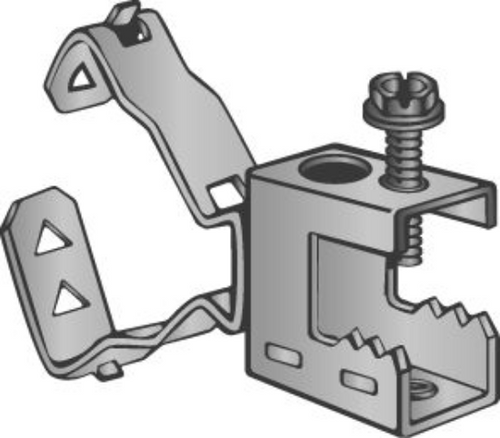 Minerallac 500KC114B Beam Clamp with Conduit Clip Zinc Phosphate Spring Steel