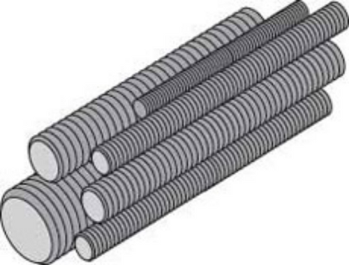 Minerallac 59703 Threaded Rod Zinc Plated Low Carbon Steel