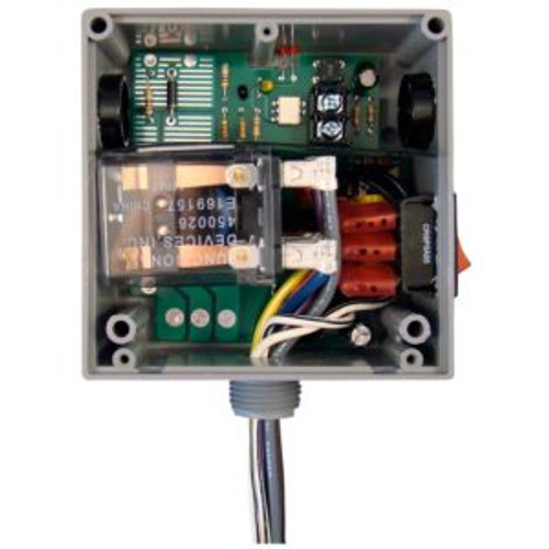 Functional Devices RIBTE02P-S Low Input/Optoisolated Relay, 20 Amp DPDT + Override, 208-277 Vac Power Input, 5-25 Vac/dc Control Input, Hi/Lo Voltage Separation, NEMA 1 Housing